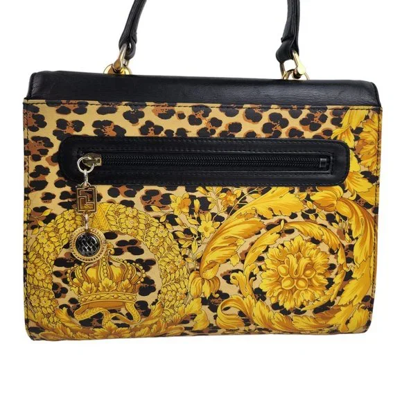 Versace Vintage Leopard Baroque Top Handle Bag - Picture 3 of 12